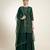 Emerald green embroidered dupion silk sharara set