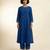 Royal blue embroidered dupion silk co ord set