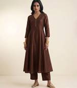Coffee brown dupion silk co ord set