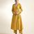 Mustard yellow embroidered dupion silk angrakha set