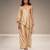 Champagne gold embroidered raw silk co ord set