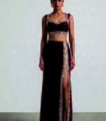 Burgundy embroidered dupion silk co ord set
