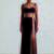 Burgundy embroidered dupion silk co ord set