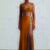 Mustard yellow embroidered dupion silk co ord set