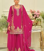 Women Ethnic Motifs Embroidered Thread Work Kurta with Palazzos & With Dupatta