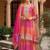 Chevron Printed Sequinned Round Neck A-Line Kurta With Palazzos & Dupatta