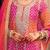 Chevron Printed Sequinned Round Neck A-Line Kurta With Palazzos & Dupatta