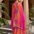 Chevron Printed Sequinned Round Neck A-Line Kurta With Palazzos & Dupatta