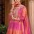 Chevron Printed Sequinned Round Neck A-Line Kurta With Palazzos & Dupatta