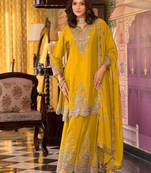 Women Ethnic Motifs Embroidered Kurta with Sharara & Dupatta