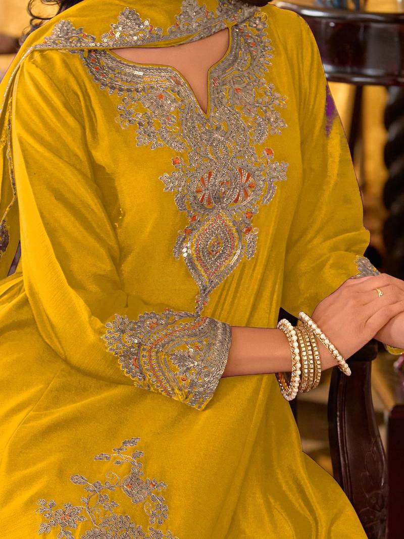 Women Ethnic Motifs Embroidered Kurta with Sharara & Dupatta