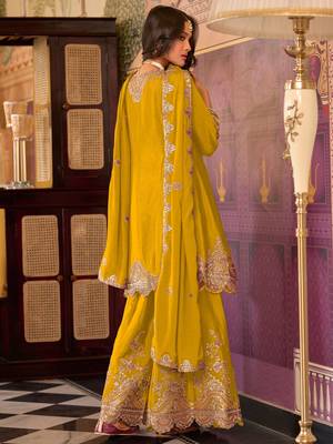 Women Ethnic Motifs Embroidered Kurta with Sharara & Dupatta 3