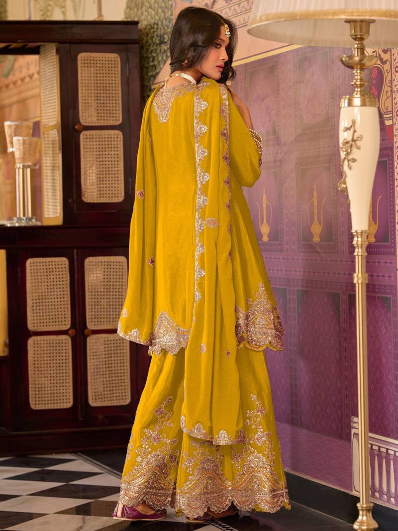Women Ethnic Motifs Embroidered Kurta with Sharara & Dupatta
