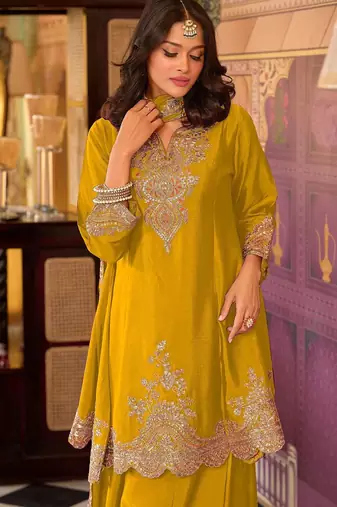 Women Ethnic Motifs Embroidered Kurta with Sharara & Dupatta