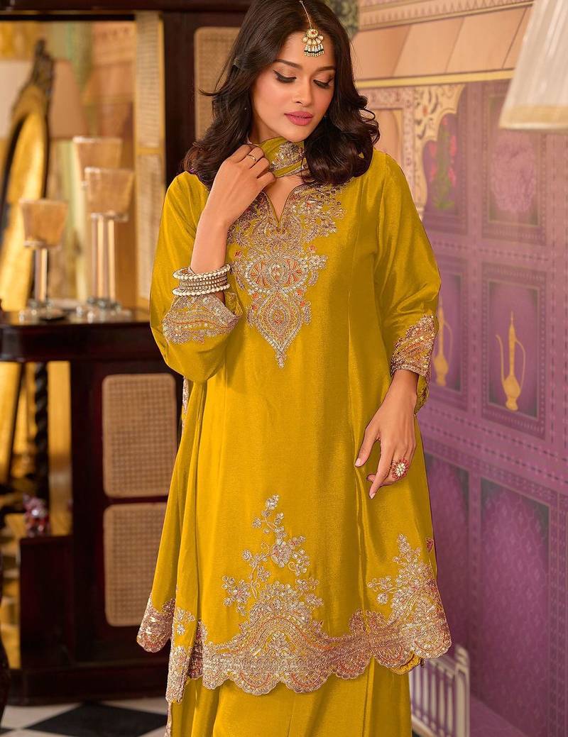 Women Ethnic Motifs Embroidered Kurta with Sharara & Dupatta