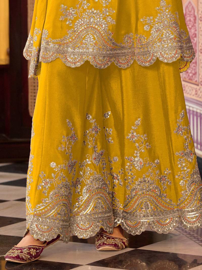 Women Ethnic Motifs Embroidered Kurta with Sharara & Dupatta