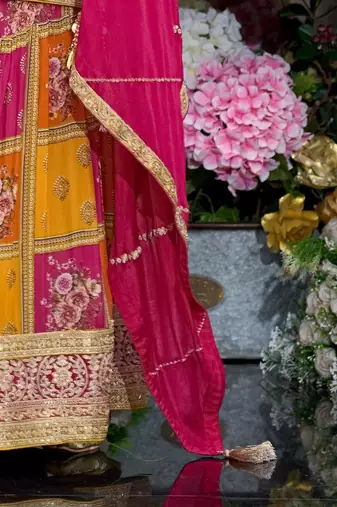 Women Ethnic Motifs Embroidered Kurta with Sharara & With Dupatta