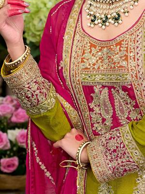 Women Ethnic Motifs Embroidered Kurta with Sharara & With Dupatta 3