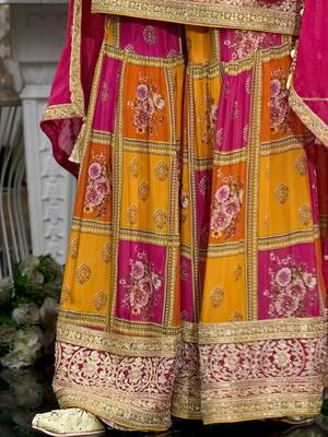 Women Ethnic Motifs Embroidered Kurta with Sharara & With Dupatta 6