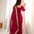 Elegant maroon embroidered ethnic kurta pant set with dupatta for women