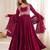 Women's elegant dark ranipink embroidered floor length anarkali gown with embroidery jacket
