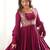 Women's elegant dark ranipink embroidered floor length anarkali gown with embroidery jacket