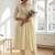 Women Floral Embroidered Empire Thread Work Cotton Kurta with Trousers & With Dupatta
