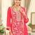 Ethnic Motifs Embroidered Round Neck Zari Kurta With Patiala & Dupatta