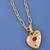 Golden Heart Ruby Crystal Pendant Necklace