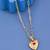 Golden Heart Ruby Crystal Pendant Necklace