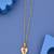 Golden Heart Ruby Crystal Pendant Necklace