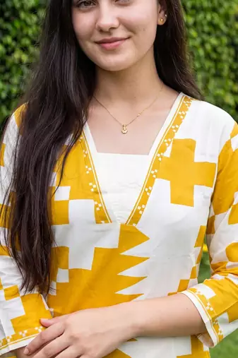 Women Printed Thread Work Kurta with Palazzos