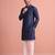  silk blend solid kurta set for men