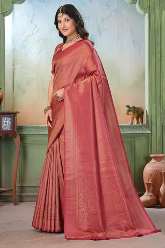 maroon woven kanjivaram soft silk saree designer pallu saree with blouse