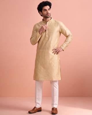  silk blend solid kurta set for men 3