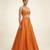 Tangerine Orange Dupion Silk Indo Western Lehenga Set