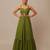 Olive Green Dupion Silk Indo Western Lehenga Set