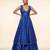 Royal Blue Embroidered Dupion Silk Anarkali Lehenga Set