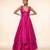 Magenta Pink Embroidered Dupion Silk Anarkali Lehenga Set