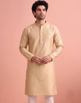  silk blend solid kurta set for men 4
