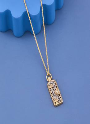 Elegant Dual-Tone Floral Bar Pendant Necklace 3