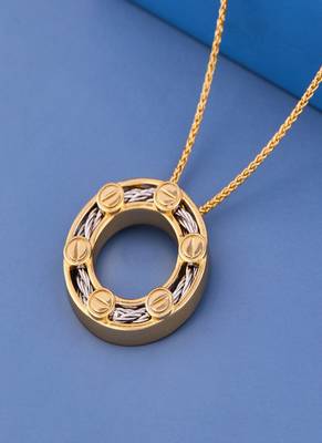 Dual-Tone Circular Cable Pendant Necklace 1
