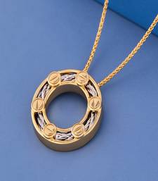 Dual-Tone Circular Cable Pendant Necklace
