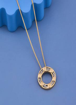 Dual-Tone Circular Cable Pendant Necklace 3