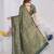 Green Pure Kanjeevaram Silk Rose Floral Woven Zari Design Saree With Blouse