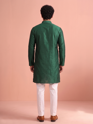  silk blend solid kurta set for men 5