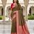 Green soft silk blend saree with zari weaving meenakari design