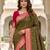 Green soft silk blend saree with zari weaving meenakari design