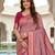 Onion pink soft silk blend saree with zari weaving meenakari design