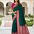 Green soft silk blend saree with zari weaving meenakari design